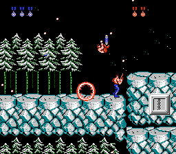 The second player manages to jump through a bomb unscathed.