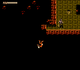 The main character literally falling through the cracks, a glitch which saves a lot of time for the player.