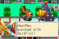 HeatMan punched with GoldFist!