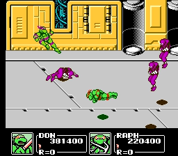 Don and Raph clear out enemies.