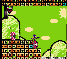 Mega Man uses a sword to fight off enemies.
