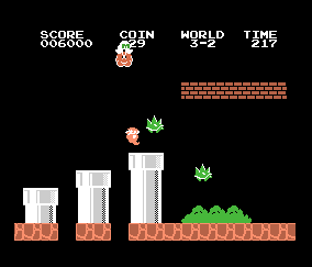 Mario narrowly avoids enemies.