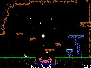 The player narrowly avoids projectiles.